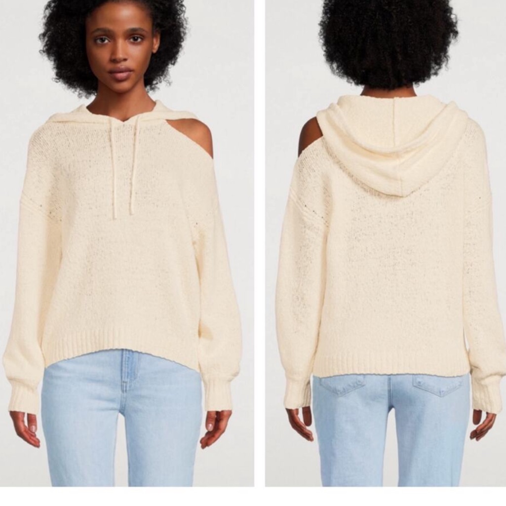 Paige Vetra Cold Shoulder Knit Hoodie